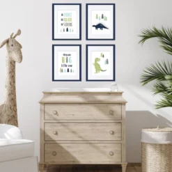 4pc Mod Dinosaur Art Prints Set - Sweet Jojo Designs -Children Household Series GUEST 00684f62 6e85 4a82 8f08 9c36fcf442d9