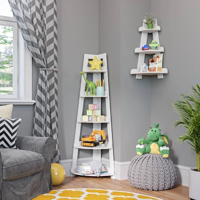 Kids' Corner Ladder Wall Shelf White - RiverRidge Home 3 Kids' Corner Ladder Wall Shelf White - RiverRidge Home - Image 3