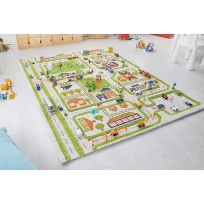 52.5"x71" Traffic Green 3D Play Rug - IVI 4 52.5"x71" Traffic Green 3D Play Rug - IVI - Image 4