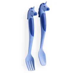 2pc Plastic Unicorns Utensil Set - Dinneractive -Children Household Series GUEST 06602e40 b5d3 4223 8da4 45e62c582656
