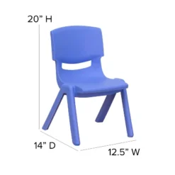 Emma And Oliver 4 Pack Plastic Stackable Pre-K/School Chairs With 10.5"H Seat -Children Household Series GUEST 070860b2 dd1e 4f35 bcd4 3a0212c9125b
