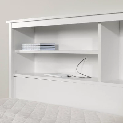 Twin Vito Bookcase Headboard Pure White - South Shore 3 Twin Vito Bookcase Headboard Pure White - South Shore - Image 3