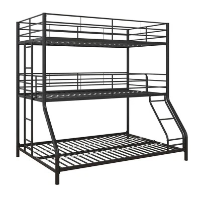 Twin/Twin/Full Zeke Triple Metal Bunk Bed - Room & Joy 1 Twin/Twin/Full Zeke Triple Metal Bunk Bed - Room & Joy
