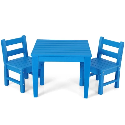 Costway 3PCS Kids Table & 2 Chairs Set Outdoor Heavy-Duty All-Weather Activity Table Set 10 Costway 3PCS Kids Table & 2 Chairs Set Outdoor Heavy-Duty All-Weather Activity Table Set - Image 10