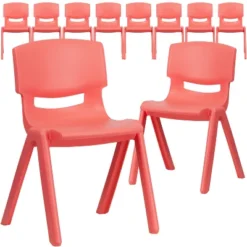 Flash Furniture 10 Pack Plastic Stackable School Chair With 13.25" Seat Height -Children Household Series GUEST 09f71d7c a713 4233 966c f9868a1aaa40