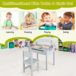 Costway Toddler Craft Table & Chair Set Kids Art Crafts Table WithPaper Roll Holder Grey/White 16 Costway Toddler Craft Table & Chair Set Kids Art Crafts Table WithPaper Roll Holder Grey/White -Children Household Series GUEST 0a5fae68 5e04 4877 a2bd 69bb1fefbf4d