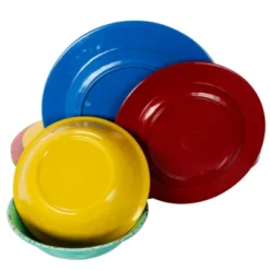 Gibson Studio California Mauna 12 Piece Assorted Crackle Decal Melamine Dinnerware Set -Children Household Series GUEST 0aec379a 95d8 4368 989e 3d92c78f565a