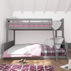 Twin Over Full Capri Wood Bunk Bed Gray - Hillsdale Furniture -Children Household Series GUEST 0ba356a4 1c17 49bf a835 296c999ab874