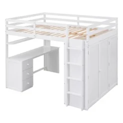 Full Size Loft Bed With Drawers, Desk And Wardrobe - ModernLuxe -Children Household Series GUEST 0c430fa2 e8af 44bd 9a7f 8803cba7a7f8