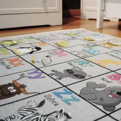 Educational Kids Cotton Rug For Playrooms, Kids Rooms, Classrooms