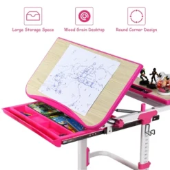 Costway Children Desk Chair Set Adjustable Study Table Drawer Winged Backrest Chair 16 Costway Children Desk Chair Set Adjustable Study Table Drawer Winged Backrest Chair -Children Household Series GUEST 0f58563d 3691 4d3e 9b3e eb642e6316f0