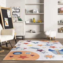 NuLOOM Leonie Outer Space Machine Washable Kids Area Rug -Children Household Series GUEST 101e8c31 c51c 4108 bc8a 2f93d8efb38a