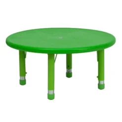 Flash Furniture 33" Round Plastic Height Adjustable Activity Table -Children Household Series GUEST 10cca98e 8a74 4a19 8c9c 49c3b90abe91