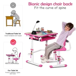 Costway Children Desk Chair Set Adjustable Study Table Drawer Winged Backrest Chair 15 Costway Children Desk Chair Set Adjustable Study Table Drawer Winged Backrest Chair -Children Household Series GUEST 11270985 9478 466c a92b 8f29ffc2dab3