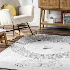 NuLOOM Kinslee Modern Lion Machine Washable Kids Area Rug -Children Household Series GUEST 11b62ac2 0433 46b0 8274 f568d0d40469