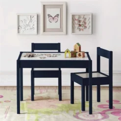 3pc Annya Kiddy Table Set Navy/White - Room & Joy 16 3pc Annya Kiddy Table Set Navy/White - Room & Joy -Children Household Series GUEST 14507cb0 a395 43e1 a74c 66eefe723635