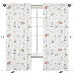 2pc Animal Print Sweet Jojo Designs On The Farm Window Panel - Sweet Jojo Designs -Children Household Series GUEST 14e7036d 3efa 49ff 8527 07fc09f779d7