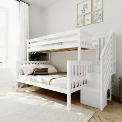 Max & Lily Twin Over Full Staircase Bunk Bed