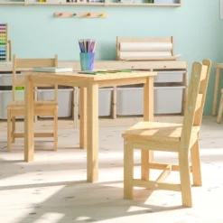 Flash Furniture Kids Solid Hardwood Table And Chair Set For Playroom, Bedroom, Kitchen - 3 Piece Set 22 Flash Furniture Kids Solid Hardwood Table And Chair Set For Playroom, Bedroom, Kitchen - 3 Piece Set -Children Household Series GUEST 1882cf28 c7a1 4042 ba69 bfdae0177e8d 1