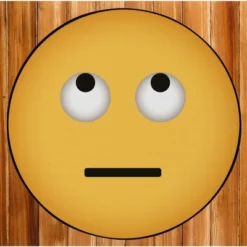 Deerlux Emoji Style Round Funny Smiley Face Kids Area Rug, Eye Roll Emoji Rug -Children Household Series GUEST 190a3c34 5a1e 4000 8137 3d3da2a7e810