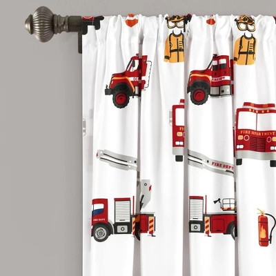 52"x84" Make A Wish Fire Truck Window Curtain Panels Set - Lush Décor 1 52"x84" Make A Wish Fire Truck Window Curtain Panels Set - Lush Décor
