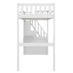 Twin Size Loft Bed With Staircase And Built-in Desk - ModernLuxe -Children Household Series GUEST 1ae46f3b b0db 43ce b578 12d78752b5a9