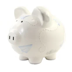 Bank Paper Airplane Piggy Bank - One Bank 7.75 Inches - Money Savings - 36906. - Ceramic - White -Children Household Series GUEST 1bd9c362 1032 490e 8af5 c516f896a200