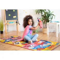 KC CUBS | Justice League Girls Kids Hopscotch Number Counting Educational Learning & Game Play Nursery Bedroom Classroom Rug Carpet, 2' 7" X 6' 0" -Children Household Series GUEST 1fa31024 ba22 4f5b adc7 542f1969e70e