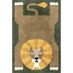 NuLOOM Tamira Colorful Lion Machine Washable Kids Area Rug -Children Household Series GUEST 1ff52951 8fbc 4238 8282 f8bca950c4f0