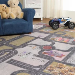 Country Road Kids Playroom Nursery Washable Indoor Area Rug By Blue Nile Mills -Children Household Series GUEST 21bd9be3 cae4 4c99 90ae f881b384f1b2