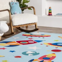 NuLOOM Eddie Outer Space Machine Washable Kids Area Rug -Children Household Series GUEST 21f424ca f0e1 461c 954a 9f03e38a666a