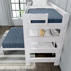 Max & Lily Farmhouse Twin Over Full L-Shaped Bunk Bed With Desk -Children Household Series GUEST 224ec98e b4ef 4c3e 9508 40dd42c3a990