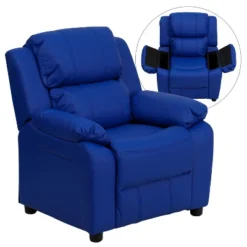Flash Furniture Deluxe Padded Contemporary Kids Recliner With Storage Arms -Children Household Series GUEST 22cfb621 281b 49d0 b9ea f1803243cf8e