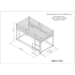 Twin Size Loft Bed With Safety Rail And Ladder-ModernLuxe -Children Household Series GUEST 22f68961 b080 4552 a07c 718d8d1d12c7