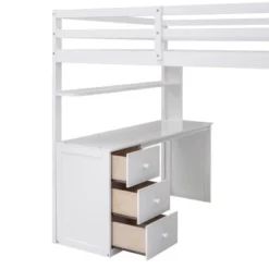 Full Size Loft Bed With Drawers, Desk And Wardrobe - ModernLuxe -Children Household Series GUEST 2326c49d 7b21 4ee2 af87 972442968de1