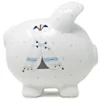 Bank Blue Bohemian Piggy Bank - One Piggy Bank 7.5 Inches - Arrows Tent Tepee - 36911 - Ceramic - White