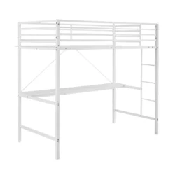 Flash Furniture Jake Metal Loft Bed Frame With Desk, Protective Guard Rails And Ladder For Kids, Teens And Adults -Children Household Series GUEST 241bf851 1f84 42ed a178 199efccc0a35