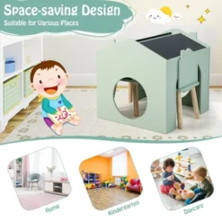 Costway 3 Piece Kids Wooden Table And Chair Set With Blackboard For Drawing Reading Green/Gray/White 12 Costway 3 Piece Kids Wooden Table And Chair Set With Blackboard For Drawing Reading Green/Gray/White -Children Household Series GUEST 24341198 4546 4e60 83ec 41a9e2ae9480