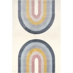NuLOOM Jerri Double Half Rainbow Kids Area Rug -Children Household Series GUEST 249bca48 fb3c 4370 819c a0032aa98e0c