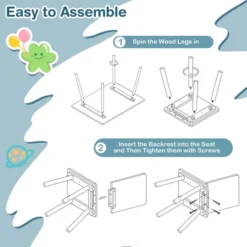 Costway 5 Piece Kids Wooden Activity Table And 4 Chairs Play Set Gift W/ Building Blocks -Children Household Series GUEST 24d85ebb 4475 47af 9ae1 957f1a740648