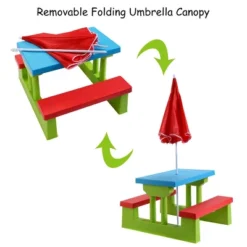 Costway 4 Seat Kids Picnic Table W/Umbrella Garden Yard Folding Children Bench Outdoor 12 Costway 4 Seat Kids Picnic Table W/Umbrella Garden Yard Folding Children Bench Outdoor -Children Household Series GUEST 258b5d78 0369 4b7c 9458 6eb0890215b0