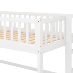 Twin Size Loft Bed With Ladder And Slide-ModernLuxe -Children Household Series GUEST 25b31b1a 437b 4cdd 89a6 f5bc5fe37b50