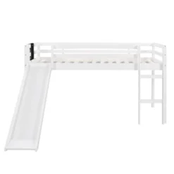 Twin Size Loft Wood Bed With Slide, Stair And Chalkboard - ModernLuxe -Children Household Series GUEST 271ae489 6490 4aab bbbb bfbc8b87b72c