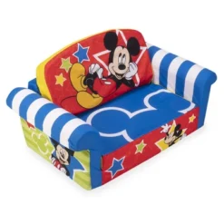 Marshmallow Furniture Disney's 2 In 1 Flip Open Compressed Foam Sofa And Sleeper Bed With Washable Cover -Children Household Series GUEST 273a2f3e 0c9f 4c4d 9864 31ed14a42978