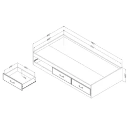 Ulysses Mates Bed With 3 Drawers Winter Oak - South Shore 7 Ulysses Mates Bed With 3 Drawers Winter Oak - South Shore -Children Household Series GUEST 282d3367 0966 4c41 a021 ce44bfce9b6a