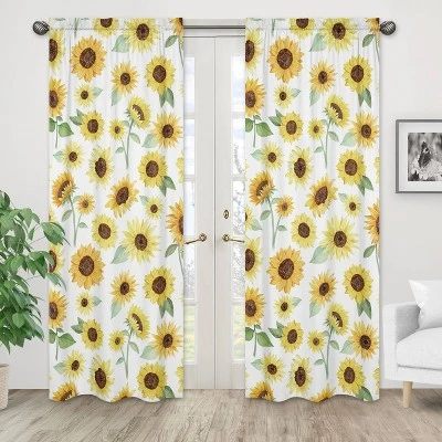 2pc Sweet Jojo Designs Sunflower Window Panel 1 2pc Sweet Jojo Designs Sunflower Window Panel