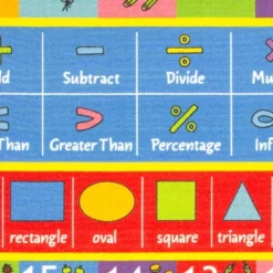 KC CUBS Boy & Girl Kids Math Symbols, Numbers & Shapes Educational Learning & Fun Game Play Area Nursery Bedroom Classroom Rug Carpet -Children Household Series GUEST 2958023d eb82 48f1 840a fa9a0b216bf9