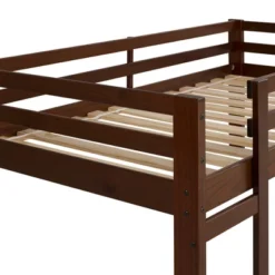 Twin Indy Solid Wood Low Loft Bed Walnut - Saracina Home -Children Household Series GUEST 29de6faa b453 41c2 b576 d208d26759fd