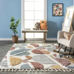 NuLOOM Chaya Abstract High/Low Kids Tassel Area Rug -Children Household Series GUEST 2afde61b 122d 4874 924f 7223d99681ee