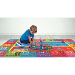 KC CUBS Boy & Girl Kids Math Symbols, Numbers & Shapes Educational Learning & Fun Game Play Area Nursery Bedroom Classroom Rug Carpet -Children Household Series GUEST 2bc2d646 0fe5 4b38 96fa 922888fe2b3f
